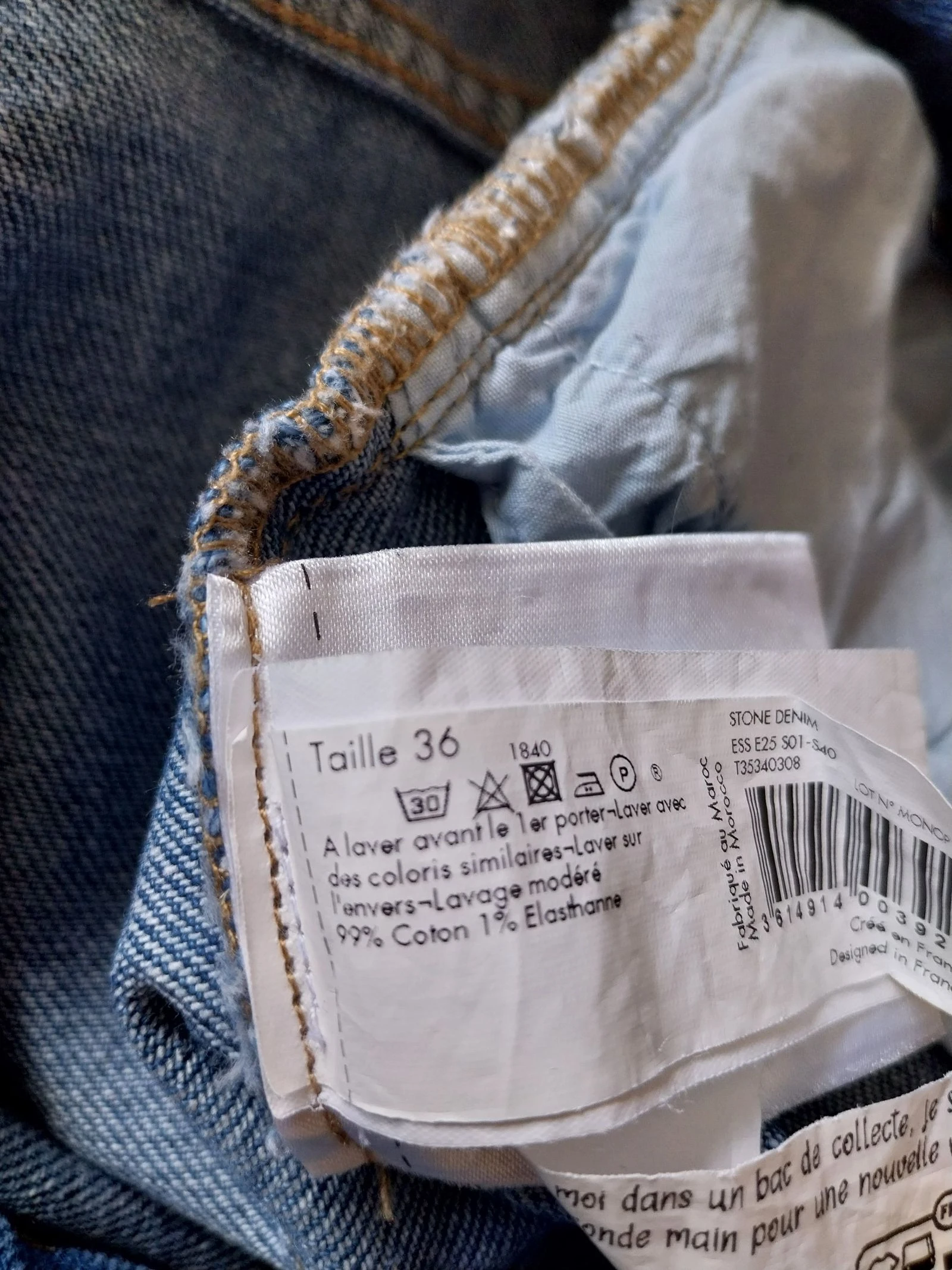 Jean azul algodón & elastano Monoprix Talla 36 – photo 4